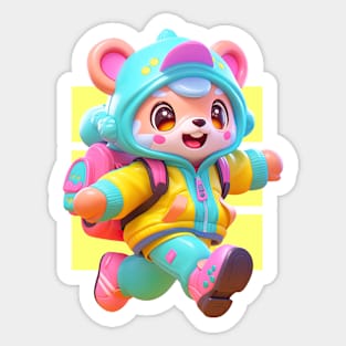 AKBLM - MUNCHKIN マンチカン KUMA | CUTE 3D ANIME COLOR POP MASCOT Sticker